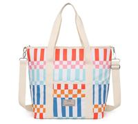 Nanxson Sac Isotherme Repas 15L/29L Grand Capacité Sac Lunch Bag Floral Cooler Bag Portable avec bandoulière Réglable pour Déjeuner Travail Ecole Plage Pique-Nique (29L,B-Multicolore Plaid)