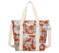 Nanxson Sac Isotherme Repas 15L/29L Grand Capacité Sac Lunch Bag Floral Cooler Bag Portable avec bandoulière Réglable pour Déjeuner Travail Ecole Plage Pique-Nique (29L,B-Orange Fleur)