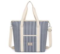 Nanxson Sac Isotherme Repas 15L/29L Grand Capacité Sac Lunch Bag Floral Cooler Bag Portable avec bandoulière Réglable pour Déjeuner Travail Ecole Plage Pique-Nique (29L,B-Marine Rayure)