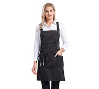 Nanxson Tablier à Bavette Réglable pour Femmes Travail de Styliste Professionnel Multifonctionnel Tablier avec Poches à Outils CF3010 (noir)
