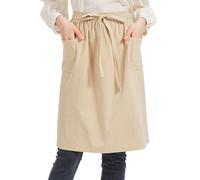 Nanxson Tablier Femme Coton Lin Bavoir Tablier de Cuisine Tablier de Travail uni avec poche