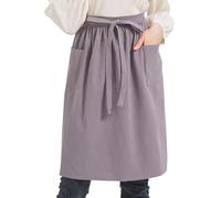 Nanxson Tablier Femme Coton Lin Bavoir Tablier de Cuisine Tablier de Travail uni avec poche