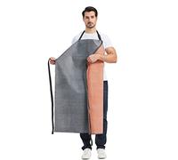 Nanxson Tablier imperméable pour hommes, à bretelles réglables, en caoutchouc épais résistant à l'huile, tablier de protection pour atelier industriel CFS0004 rouge noir Taille Unique