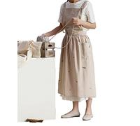 Nanxson tablier vêtements de protection vêtements de travail coton lin design découpé uni coton femmes nettoyage ménage mignon cuisine à la mode femmes CFL0009
