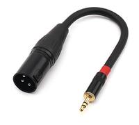 NANYI 3.5mm (1/8 pouce) TRS stéréo mâle vers XLR mâle câble d'interconnexion audio, Convient pour iPod, téléphone portable, haut-parleurs actifs, scène, DJ, console audio studio, 0.2M (0.6FT)