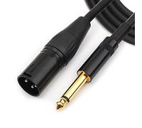 NANYI 6.35mm (1/4 pouce) TS Mâle vers XLR Mâle Câble d'interconnexion Mâle, Noir/alliage, Convient pour les microphones, haut-parleurs actifs, scène, DJ, console audio studio, 1.5M / 5FT