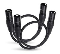 NANYI Lot de 2 Câbles pour Microphones XLR vers XLR, Câble XLR Mâle vers Mâle à 3 Broches avec Cuivre sans Oxygène, 4,8 m