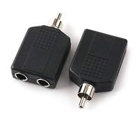 NANYI RCA mâle à Deux têtes Audio Femelles de 6,35 mm (1/4 Pouce), RCA M Un-Deux Adaptateur Audio stéréo 6,35 mm F, 2Pack - (RCA M-2x6.35mm F)