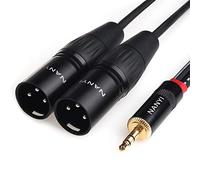 NANYI XLR 3.5mm Male Splitter Cables, TRS Stereo Male vers deux XLR mâle Interconnect Audio Cable de microphone (1,5 mètres / 5 pieds)
