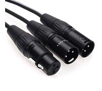 NANYI XLR Splitter Microphone Câble XLR vers XLR Patch Cables 3 broches Double XLR Mâle vers XLR Femelle Y Câble Adaptateur Micro Câble DMX Câble -3M