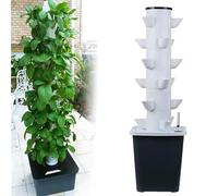 NANZHISM Tour Hydroponique De Jardin à SystèMe De Culture Hydroponique, Kit De Culture AéRoponique pour Herbes Fruits Et LéGumes avec Pompe Hydratante Adaptateur Pots en Filet(30 Holes)