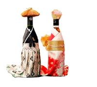 NANZU 2 pièces/Ensemble 38 CM de Haut Kimono Robe de mariée Couples Bouteille de vin Couvre Mariage noël Bouteille de vin Couverture Toppers pour Anniversaire de Mariage
