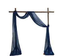 NANZU 300/600 x 75 cm - Rideaux en mousseline de soie transparente bleu marine - Toile de fond pour arche de mariage - Décoration de plafond et décorations de fête
