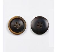 NANZU Ensemble de Boutons en Corne véritable, 10 pièces, 15/18/20/23/25mm, Bord de feu Fin, Grands Boutons en Corne de Buffle 100%, 4 Trous, Boutons de Manteau Ronds pour l'artisanat