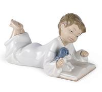 NAO par Lladro Collection en Porcelaine Figurine : Répéter après Moi - 10,2 cm de Hauteur - Garçon avec Chiot