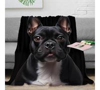 NAOFEKUID 3D Impression Couverture Bouledogue Français Microfibre Déco Maison Plaid Chien Canapé Lit Douceur Adultes Jeunes 60x80(150x200cm)