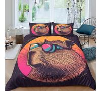 NAOFEKUID Animal Moderne Housse de Couette Impression 3D Microfibre Décor Chambre Ensemble Linge Cartoon Frais Adultes Ados Doux Respirant Maison Single（140x200cm）