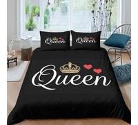 NAOFEKUID Couronne Royale 3D Impression Housse de Couette Microfibre Décoration Chambre Ensemble Queen Doux Respirant Cadeau pour Adultes Double（200x200cm）