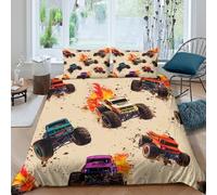 NAOFEKUID Couvre-lit Impression 3D Camion Monstre Microfibre Parure de lit Adulte Décoration Chambre Doux Respirant Idéal Cadeau Single（140x200cm）