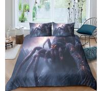NAOFEKUID Créatif Monstre Housse de Couette Araignée Impression 3D Microfibre Décoration Chambre Ensemble de Lit Araignée Doux Adulte Single（135x200cm）