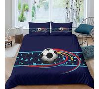 NAOFEKUID Énergie Sportive Housse de Couette Football Impression 3D Microfibre Décoration Chambre Ensemble de literie thème Football Adapté Adultes Adolescents Doux Respirant Double（200x200cm）
