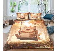 NAOFEKUID Housse de Couette 3D Impression Animaux Mignons Microfibre Décoration Chambre Parure de Lit Animaux Automne Douceur Respirant pour Adultes Adolescents Super King（260x220cm）