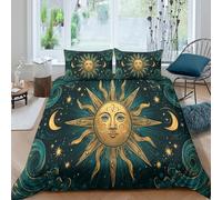NAOFEKUID Housse de Couette 3D Imprimé Motif Astres Microfibre, Parure de Lit Astronomie Douce, Décoration Chambre Adulte, Respirant Idée Cadeau Super King（260x220cm）