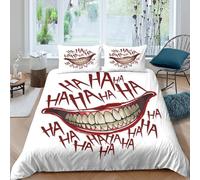 NAOFEKUID Housse de Couette 3D Imprimée Sourire Graffiti Microfibre Décor Chambre Parure de Lit Bouche Humour Doux Quatre Saisons Single（140x200cm）