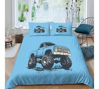 NAOFEKUID Housse de Couette Camion Monstre Impression 3D Microfibre Décoration Chambre Parure de Lit Camion Monstre Doux Respirant pour Adultes Adolescents Double（200x200cm）