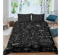 NAOFEKUID Housse de Couette Microfibre à Formule Scientifique 3D Imprimée pour Adultes Décoration Chambre Parure de Lit Motif Mathématique Doux Respirant King（220x240cm）