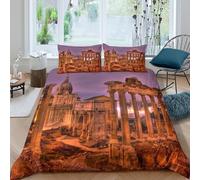 NAOFEKUID Motif Architecture Classique Parure de Lit 3D Imprimée Housse de Couette Microfibre Douce Respirante Déco Chambre Adulte Jeune Single（140x200cm）