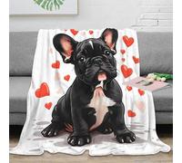 NAOFEKUID Plaid 3D Imprimé Bouledogue Français Couverture Microfibre Déco Canapé Lit Adultes Jeunes Cadeau 80×90(200x230cm)