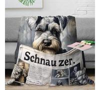 NAOFEKUID Plaid 3D imprimé Chien Journal Microfibre Couverture décorative canapé Motif Animal Doux Chaud Chambre Maison 80×90(200x230cm)