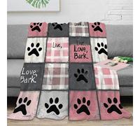 NAOFEKUID Plaid 3D imprimé Empreinte Chien à Carreaux Microfibre déco Maison Couverture canapé Chambre 80×90(200x230cm)