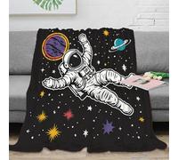 NAOFEKUID Plaid Astronaute Imprimé 3D Couverture Microfibre Canapé Lit Doux Cosy Motif Espace Déco Maison 50x60(127x152cm)