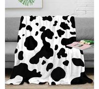 NAOFEKUID Plaid Vache 3D Imprimé Couverture Microfibre Déco Maison Jeté Tache Bovines pour Adulte Canapé Chambre 50x60(127x152cm)