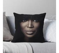 Naomi Campbell Housse de coussin carrée en polyester et lin avec fermeture éclair