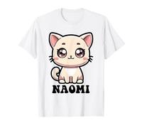 Naomi Motif chat mignon pour fille Nom Naomi T-Shirt