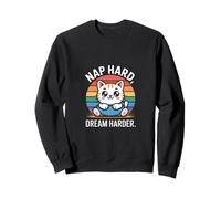 Nap Hard Dream Harder Lazy Cat Chemise avec Citation Amusante Sweatshirt