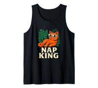 Nap King Funny Cat Jungle Chill Vibes Humour Design Débardeur