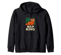 Nap King Funny Cat Jungle Chill Vibes Humour Design Sweat à Capuche