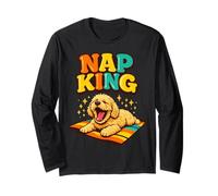 Nap King Golden Doodle Drôle de Chien Paresseux endormi Dessin animé Manche Longue