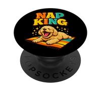 Nap King Golden Doodle Drôle de Chien Paresseux endormi Dessin animé PopSockets PopGrip Adhésif