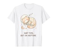 Nap Time, But on Neptune | Sleepy Cat | Humour Spatial T-Shirt