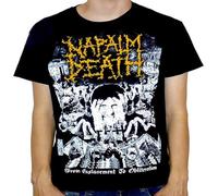 Napalm Death from Enslavement to Obliteration Vintage Men's Cotton T-Shirt Black Shirt Top Tee XXL