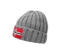 NAPAPIJRI Bonnet 'SEMIURY' gris chiné / rouge / noir / blanc, Taille 48