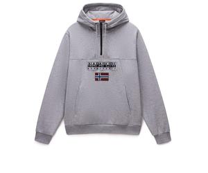 Napapijri - Burgee Half Zip Hoodie 2.0 - Sweat à capuche - XXL - medium grey melange