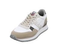 Napapijri Chaussures de sport pour homme à lacets - Combinaison synthétique - Élégantes - Avec logo - Blanc/beige/marron, Beige (Autre Combi), 40 EU