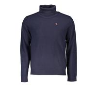 Napapijri, Femme, Pulls, Bleu, Taille: 44 FR Pull Bleu à Manches Longues et Col Montant