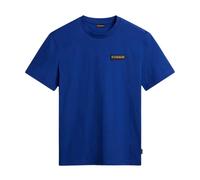 Napapijri, Femme, Tops, Bleu, Taille: 42 FR T-Shirt Bleu en Coton Manches Courtes